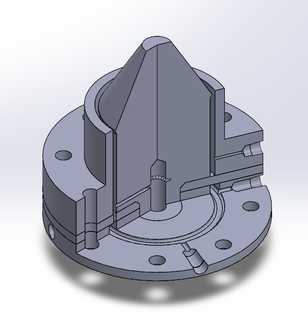 A section view better showing our initial plenum design